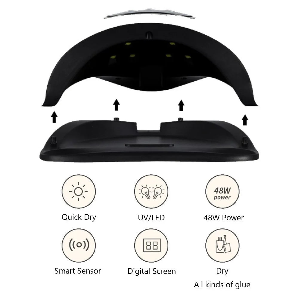 Fast-Drying UV Nail Lamp with Automatic Sensor & Timer – Professional White Nail Dryer