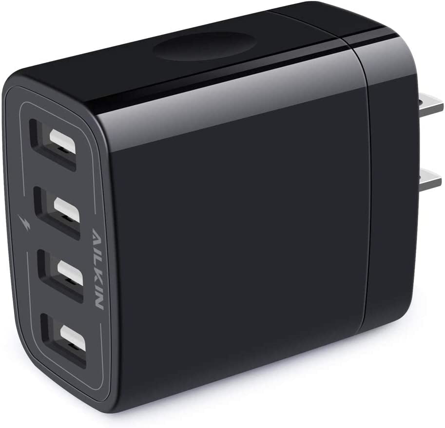 4.8A 4-Port USB Wall Charger Cube - Dual Pack, Compatible with iPhone 15/14/13 Pro Max and Samsung Galaxy S23/S22/S21/S20