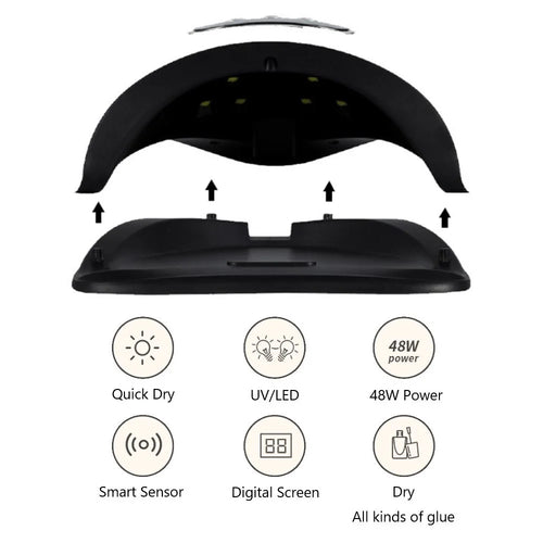 Fast-Drying UV Nail Lamp with Automatic Sensor & Timer – Professional White Nail Dryer
