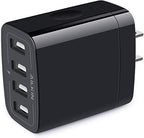 4.8A 4-Port USB Wall Charger Cube - Dual Pack, Compatible with iPhone 15/14/13 Pro Max and Samsung Galaxy S23/S22/S21/S20
