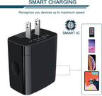 4.8A 4-Port USB Wall Charger Cube - Dual Pack, Compatible with iPhone 15/14/13 Pro Max and Samsung Galaxy S23/S22/S21/S20