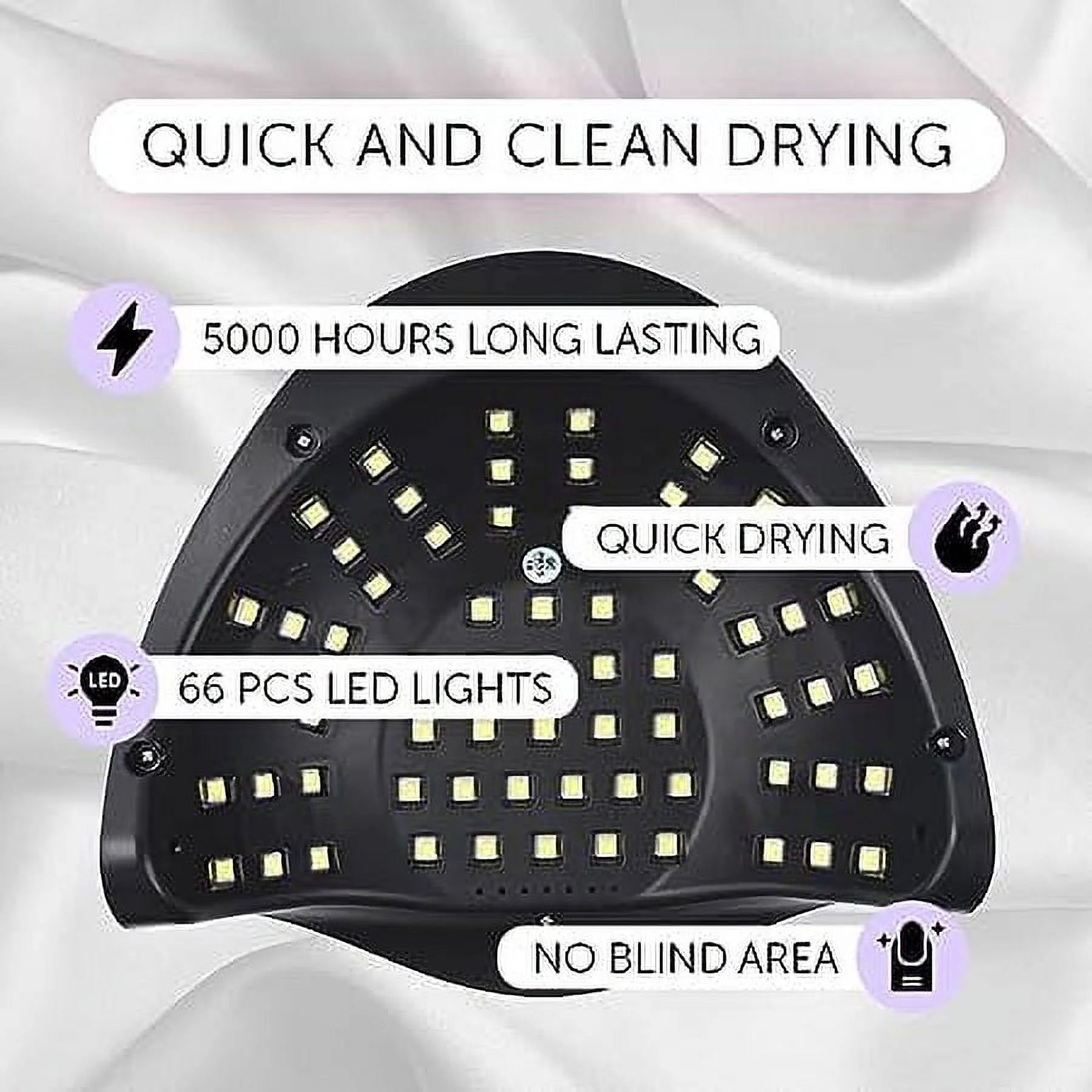 UV Nail Dryer Lamp - Quick Dry 66 LED Gel Nail Light with 4 Timer Settings